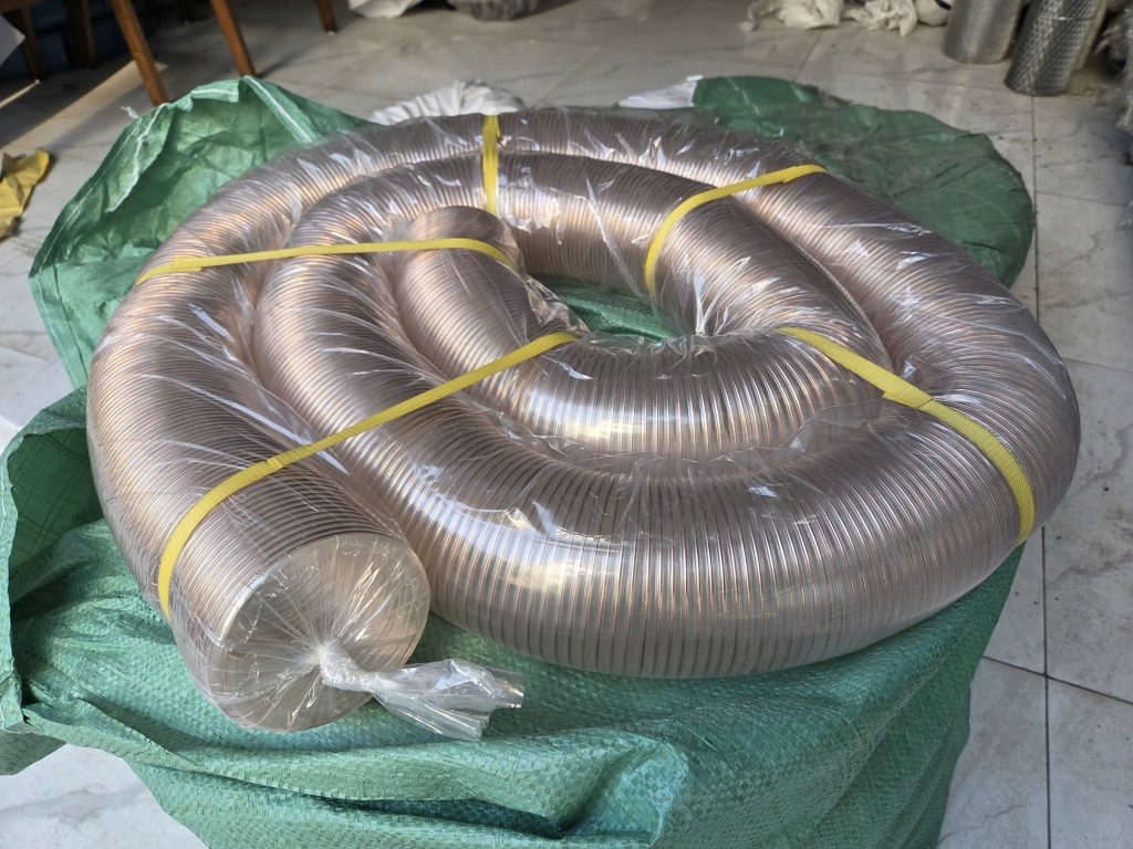 Ống hút bụi PU lõi thép mạ đồng phi 90